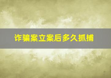 诈骗案立案后多久抓捕