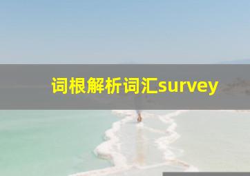 词根解析词汇survey