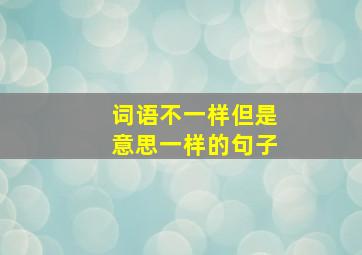 词语不一样但是意思一样的句子