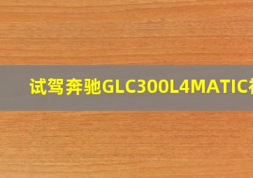 试驾奔驰GLC300L4MATIC视频