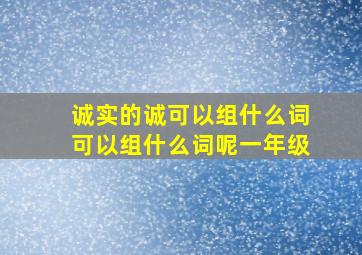 诚实的诚可以组什么词可以组什么词呢一年级