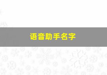 语音助手名字