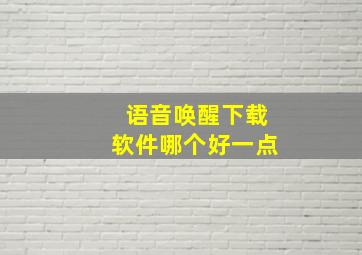 语音唤醒下载软件哪个好一点