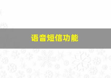 语音短信功能