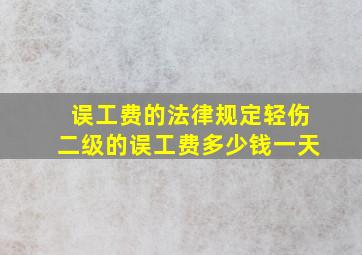 误工费的法律规定轻伤二级的误工费多少钱一天