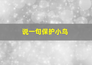 说一句保护小鸟