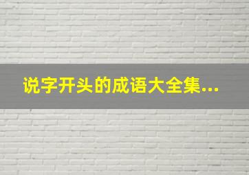 说字开头的成语大全集...