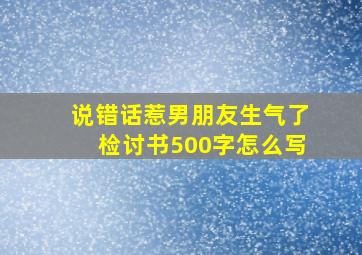 说错话惹男朋友生气了检讨书500字怎么写