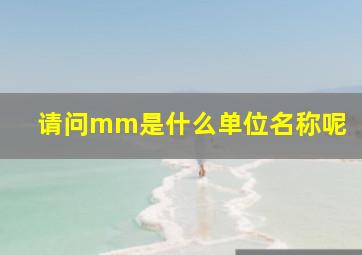 请问mm是什么单位名称呢