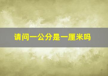 请问一公分是一厘米吗