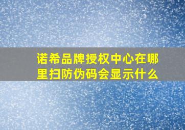 诺希品牌授权中心在哪里扫防伪码会显示什么