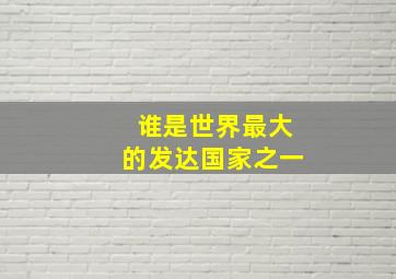 谁是世界最大的发达国家之一