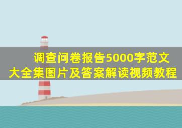 调查问卷报告5000字范文大全集图片及答案解读视频教程