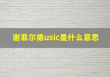 谢菲尔德usic是什么意思