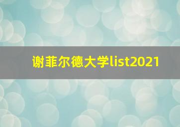 谢菲尔德大学list2021