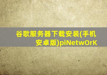 谷歌服务器下载安装(手机安卓版)piNetwOrK