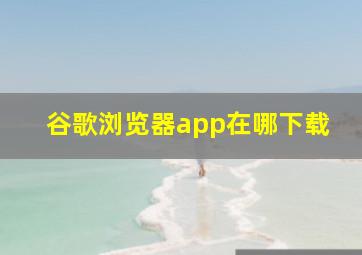 谷歌浏览器app在哪下载