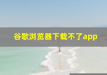 谷歌浏览器下载不了app