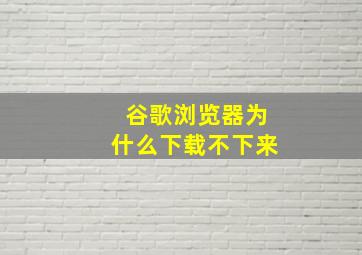 谷歌浏览器为什么下载不下来