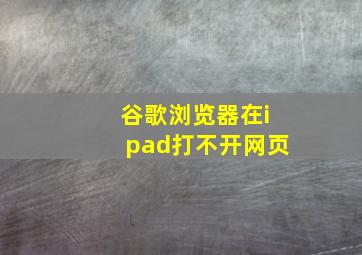 谷歌浏览器在ipad打不开网页