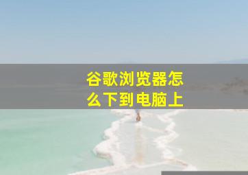 谷歌浏览器怎么下到电脑上