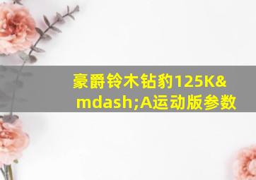 豪爵铃木钻豹125K—A运动版参数