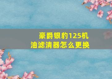 豪爵银豹125机油滤清器怎么更换