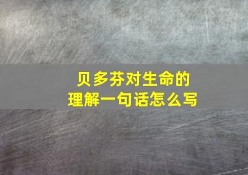 贝多芬对生命的理解一句话怎么写