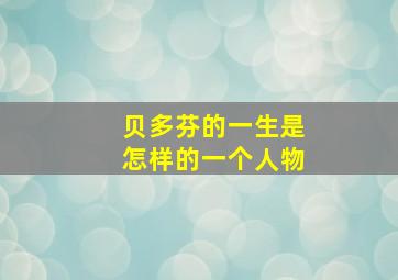 贝多芬的一生是怎样的一个人物