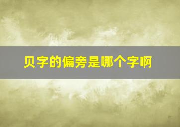 贝字的偏旁是哪个字啊