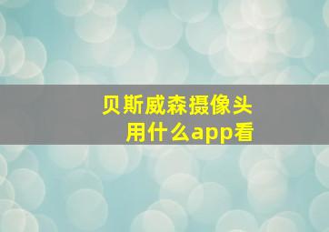 贝斯威森摄像头用什么app看