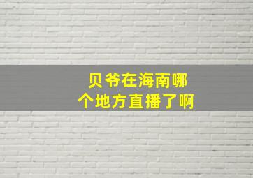 贝爷在海南哪个地方直播了啊