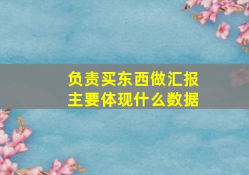 负责买东西做汇报主要体现什么数据