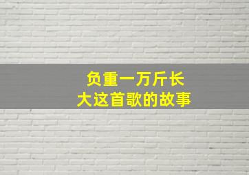 负重一万斤长大这首歌的故事