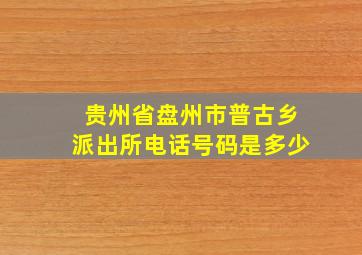 贵州省盘州市普古乡派出所电话号码是多少