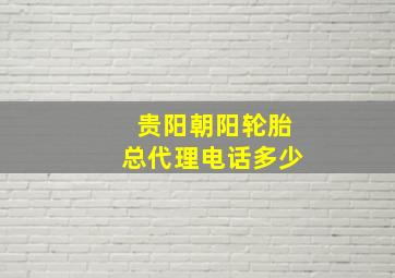 贵阳朝阳轮胎总代理电话多少