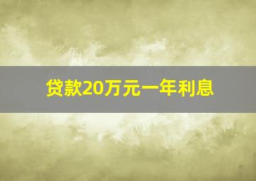 贷款20万元一年利息