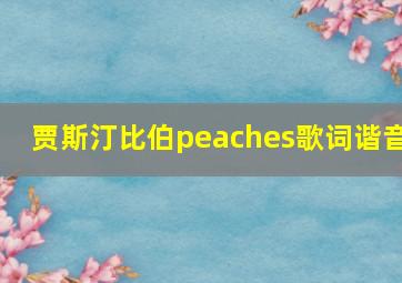 贾斯汀比伯peaches歌词谐音