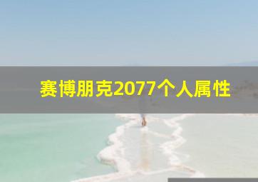 赛博朋克2077个人属性