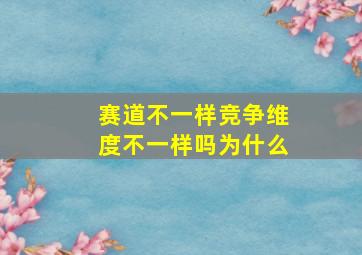 赛道不一样竞争维度不一样吗为什么