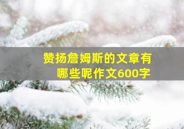 赞扬詹姆斯的文章有哪些呢作文600字