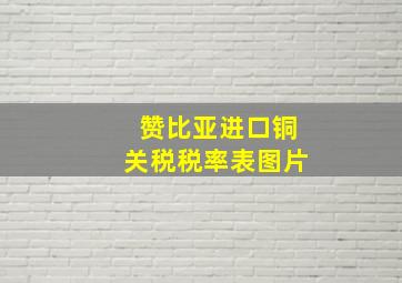 赞比亚进口铜关税税率表图片