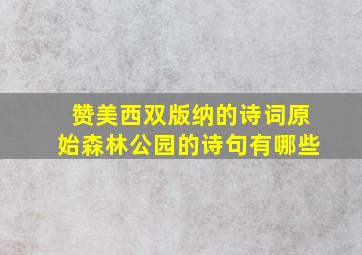 赞美西双版纳的诗词原始森林公园的诗句有哪些