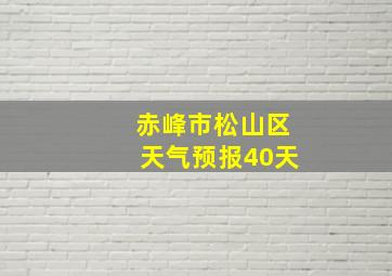 赤峰市松山区天气预报40天