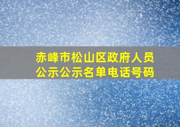 赤峰市松山区政府人员公示公示名单电话号码