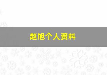 赵旭个人资料