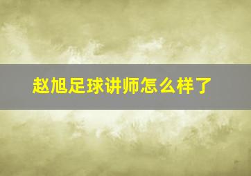 赵旭足球讲师怎么样了