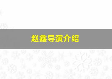 赵鑫导演介绍