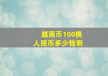 越南币100换人民币多少钱啊