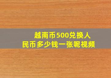 越南币500兑换人民币多少钱一张呢视频